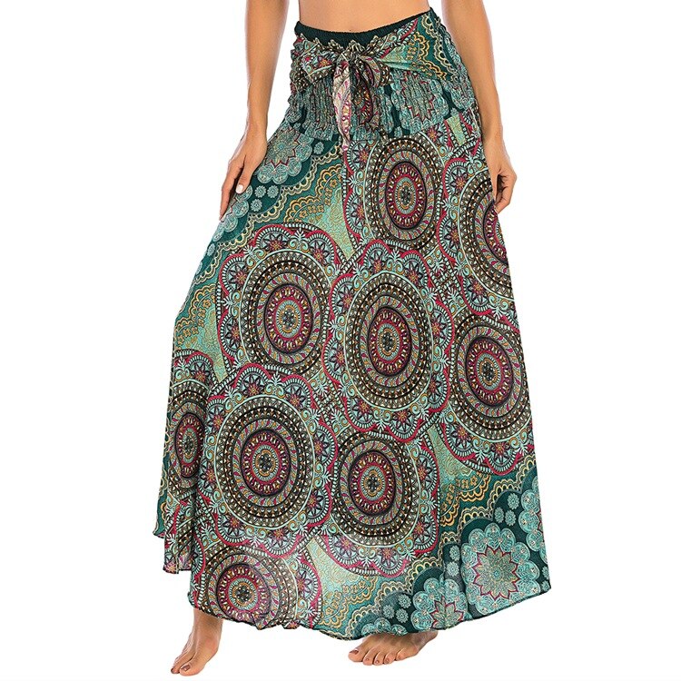 maoxiangshop Fashion Skirts Women Clothes Roupas Saia Bottom Women Skirt New Sexy Woman Long Jupe Bohemian Boho Flowers Elastic Waist Faldas