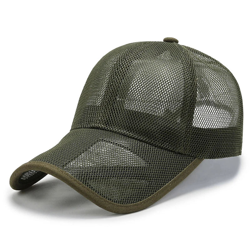 maoxiangshop Summer Full Mesh Baseball Cap Unisex Trucker Cap Trucker Caps Men Fishing Hat Quick Dry Golf Running Hat Adjustable Snapback Hat