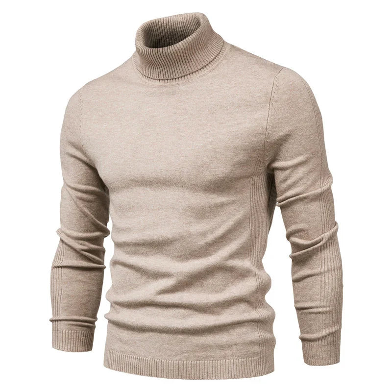 maoxiangshop New Winter Turtleneck Thick Mens Sweaters Casual Turtle Neck Solid Color Quality Warm Slim Turtleneck Sweaters Pullover Men