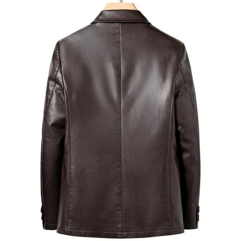 maoxiangshop FALL OUTFITS MEN High Quality Men's Suit Leather Jacket Fashion Leather Coat Autumn and Winter New Casual Small Suit Coat Men Leather Jacket