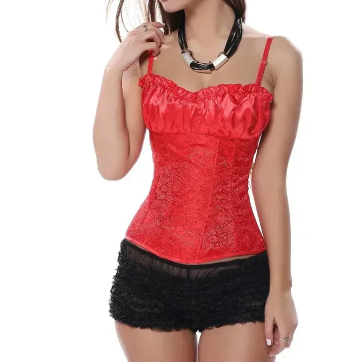 maoxiangshop - Gothic Corsets for Women Top Wedding Renaissance Satin Padded Korsett Plus Size Zip Medieval Carnival Party Clubwear Costumes