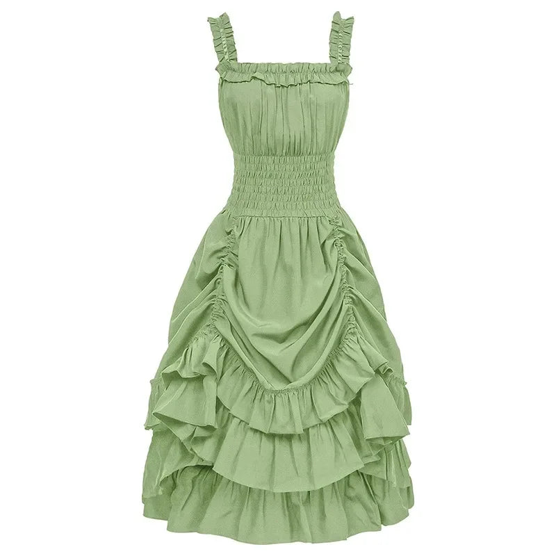maoxiangshop - 2024 High Waist Ball Gown Cosplay Costume New European and American Long Victorian Medieval Dress