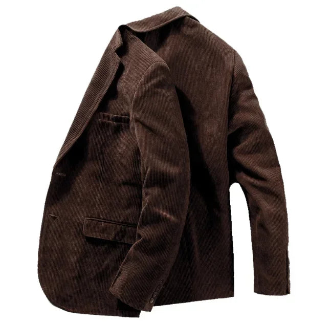maoxiangshop Spring Autumn Men's Corduroy Blazers High Quality Cotton Middle-aged Business Loose plus Size Coat 4XL