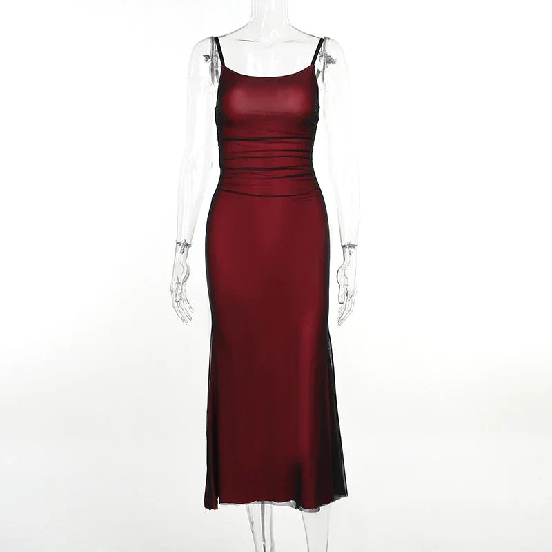 Summer Sexy Dress Women Streetwear Sleeveless Backless Solid Spaghetti Strap Casual Elegant Party Dresses