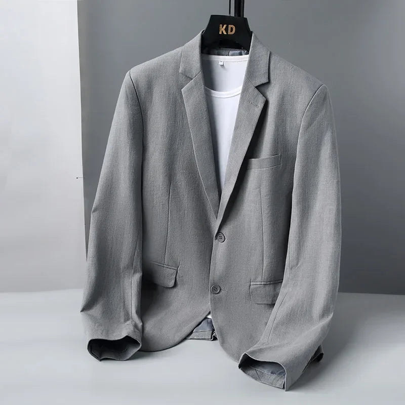maoxiangshop Men's COTTON Linen Casual Blazer ,Slim Fit Suit Jacket,Suitable for Spring and Autumn, Polyester Lining , Plus Size M-6XL