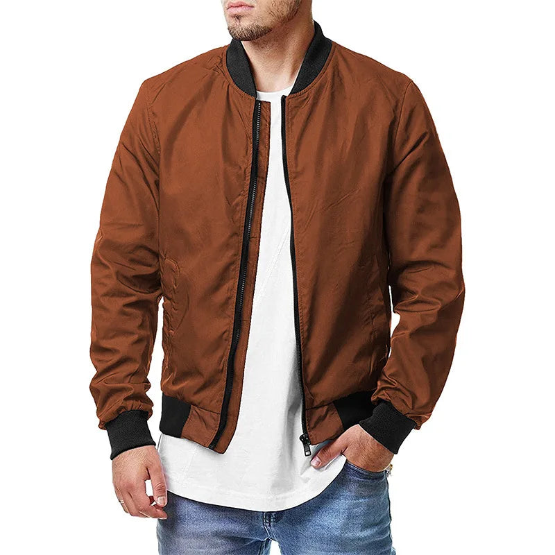maoxiangshop Men's Pilot Jacket Spring and Autumn Leisure Trend Large Size Men's Zipper Jacket