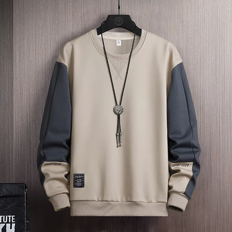 maoxiangshop Men Casual Sweatshirt Hoodie Men Harajuku Streetwear Pullover Male Patchwork Loose O-Neck Fashion Hip Hop Hoodies