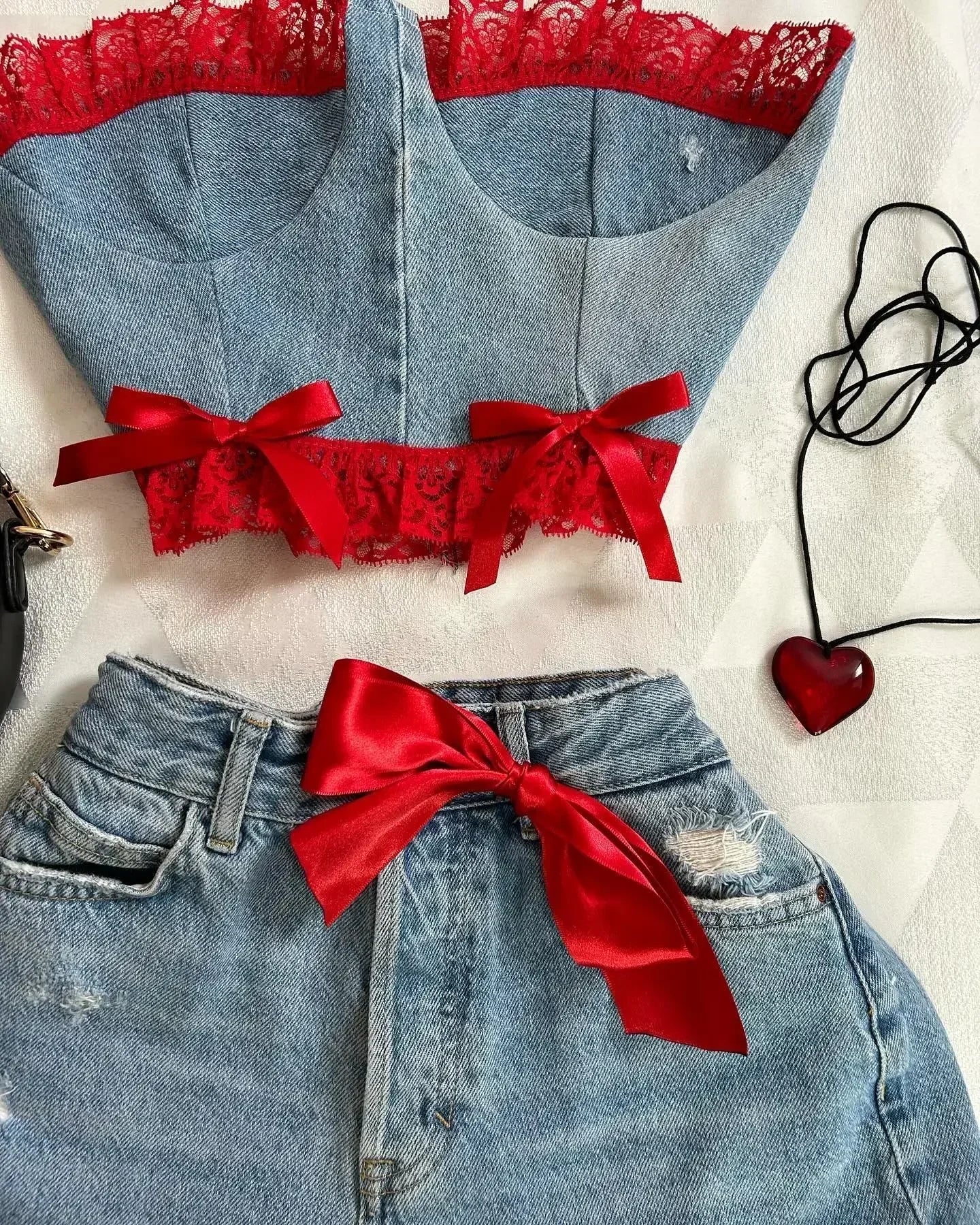 maoxiangshop - Y2K Gothic Fashion Skirts Womens Two Piece Leather Patchwork Denim Patchwork women Clothes Zipper Mini Denim Slim Fit Mini Skirt