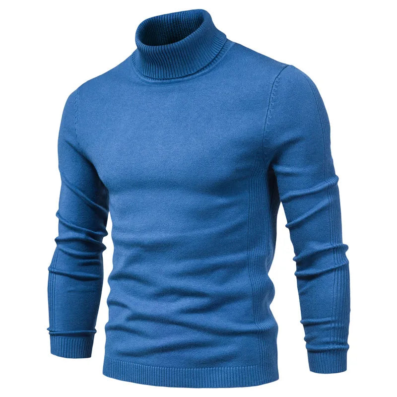 maoxiangshop New Winter Turtleneck Thick Mens Sweaters Casual Turtle Neck Solid Color Quality Warm Slim Turtleneck Sweaters Pullover Men