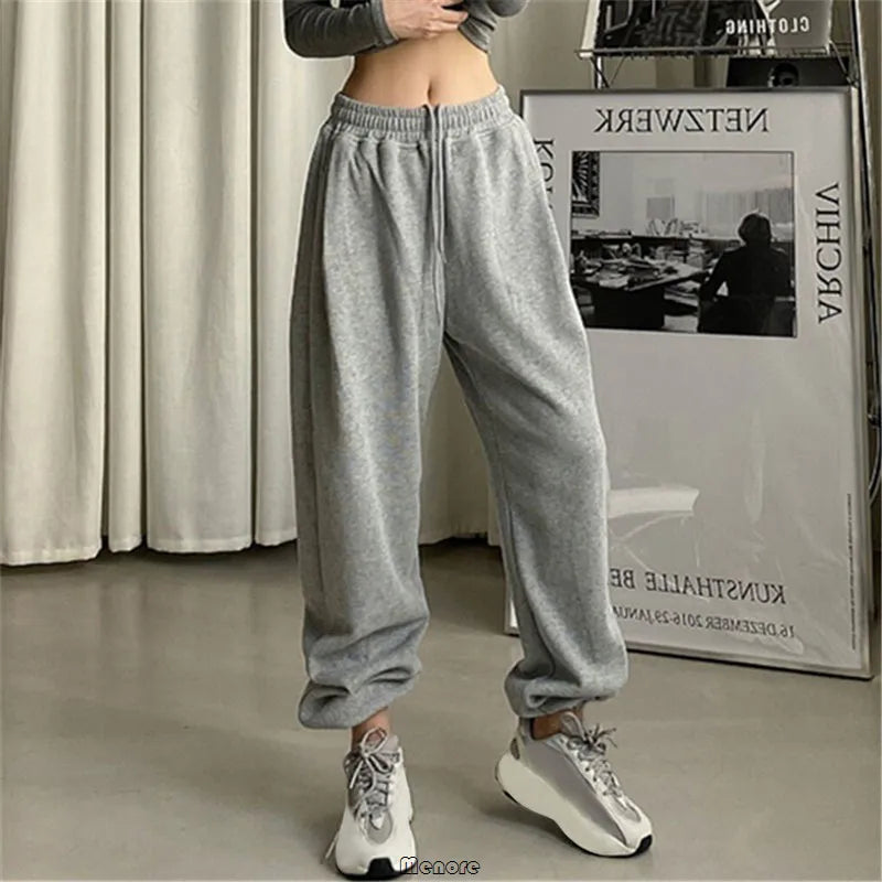 maoxiangshopWomen pants Black Jogging Sweatpants Women for pants Baggy Sports Pants Gray Jogger High Waist Sweat Casual Female Trousers