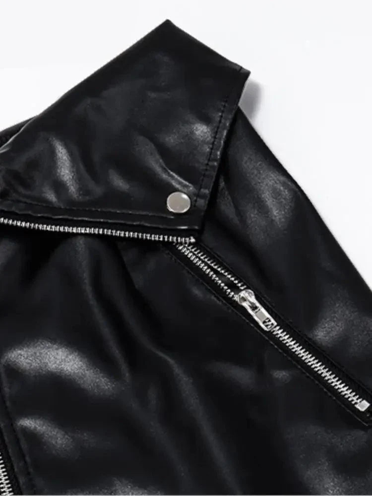 maoxiangshop Black Zip Up PU Leather Skirts for Women Gothic Female Club Party Vestido Mini Skirt Bottom Gothic Punk Grunge Clothes