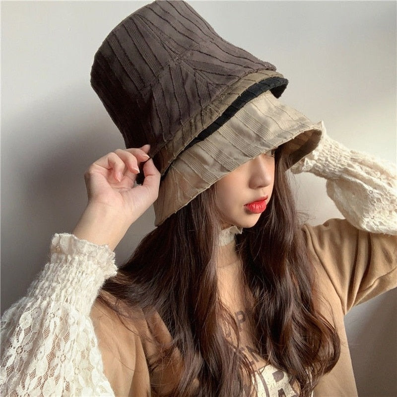 maoxiangshop Bucket Hats Women Solid Simple Basic All-match Casual New Design Korean Fashion Sun Protection Streatwear Harajuku College Cozy