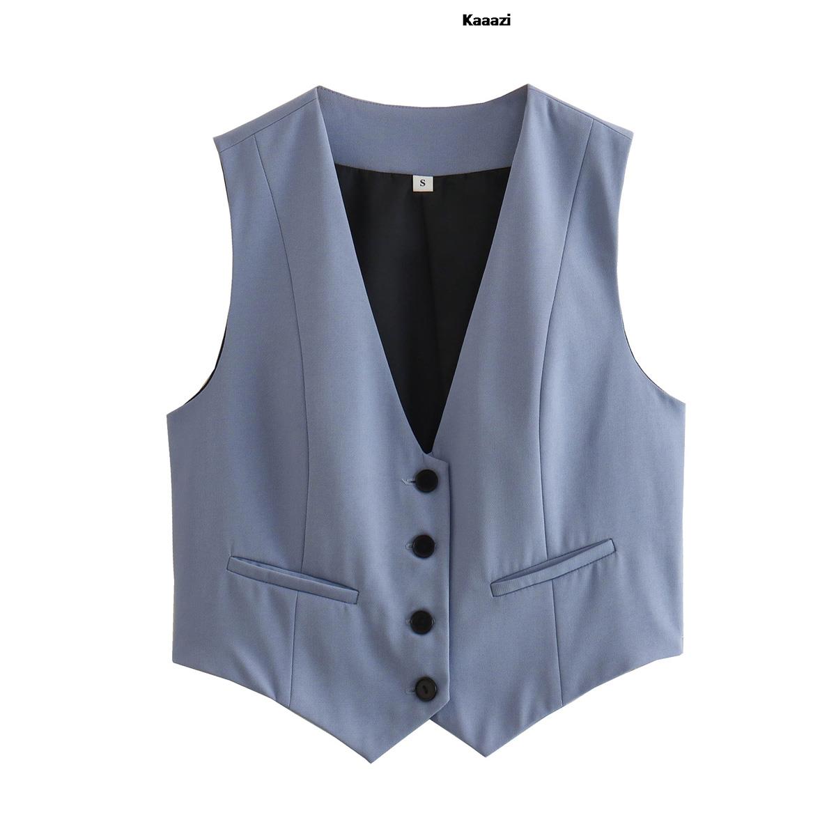 Elegant Fashion Women's Vest 2023 Sleeveless Vests For Women Summer V-Neck Single-breasted Ladies White Casual Tops Coats Chic