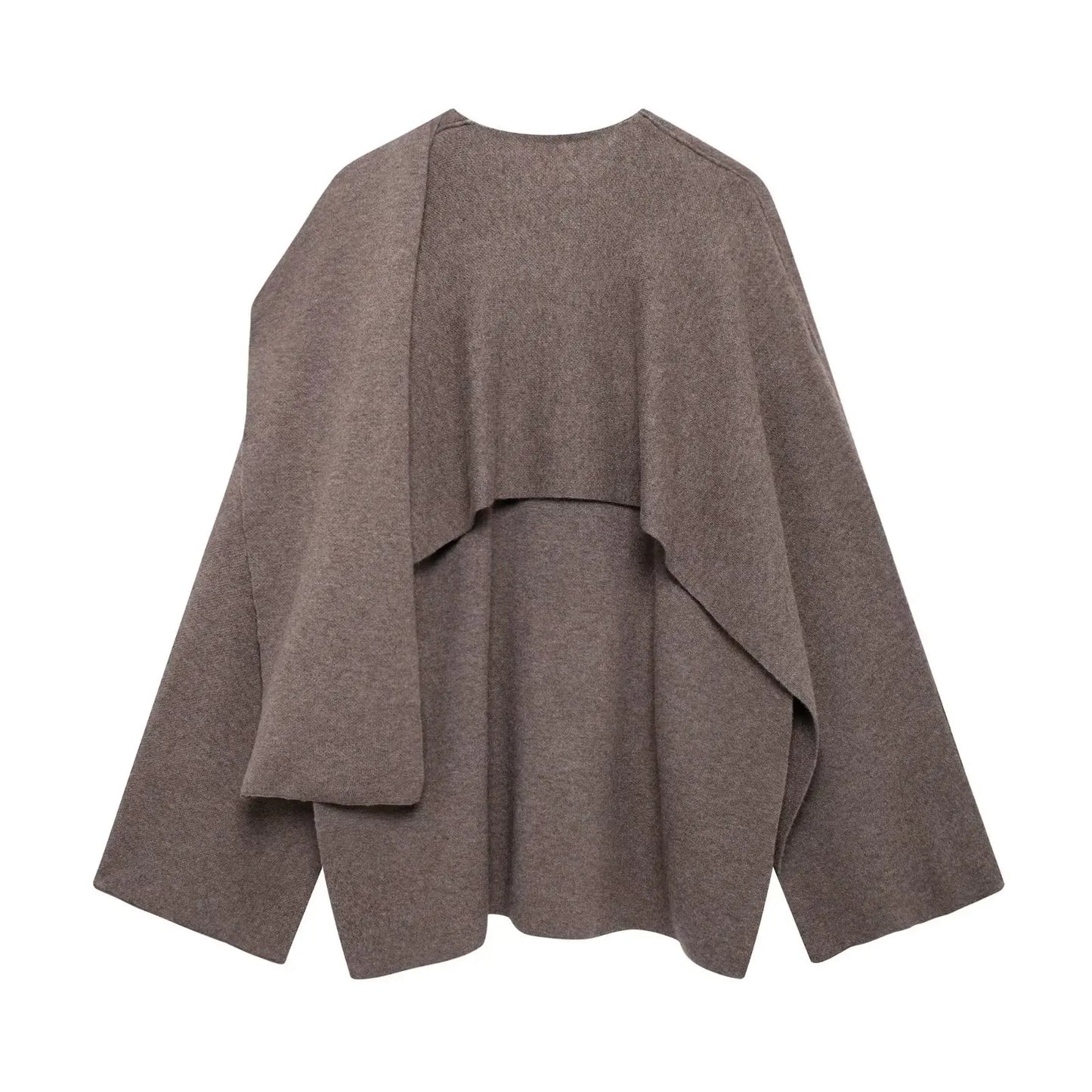 maoxiangshop - Elegant Women's Asymmetric Knitted Scarf Sweaters Women O-neck Single Button Side Slit Thick Cardigans Autumn Female Outerwear