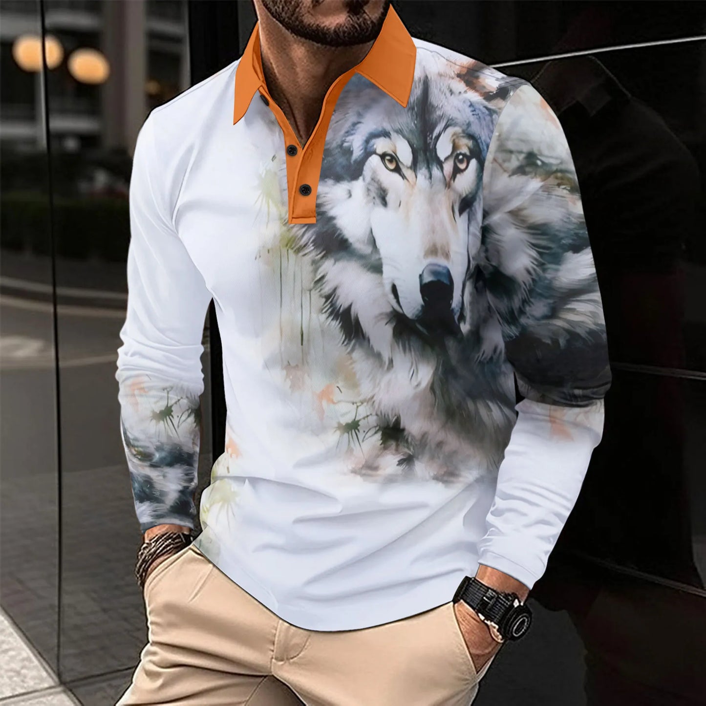 maoxiangshop 2024 Summer Best-Selling Men's Polo Shirt Lapel Printed Men's Clothing Stripes Polo Shirt Casual Sports Men's Shirt