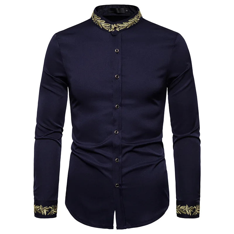 maoxiangshop 2024 Men's Summer Casual Long Sleeve Shirts Slim Fit Turn Down Collar Shirts Formal Office Business Shirts for Men Tops Big Size