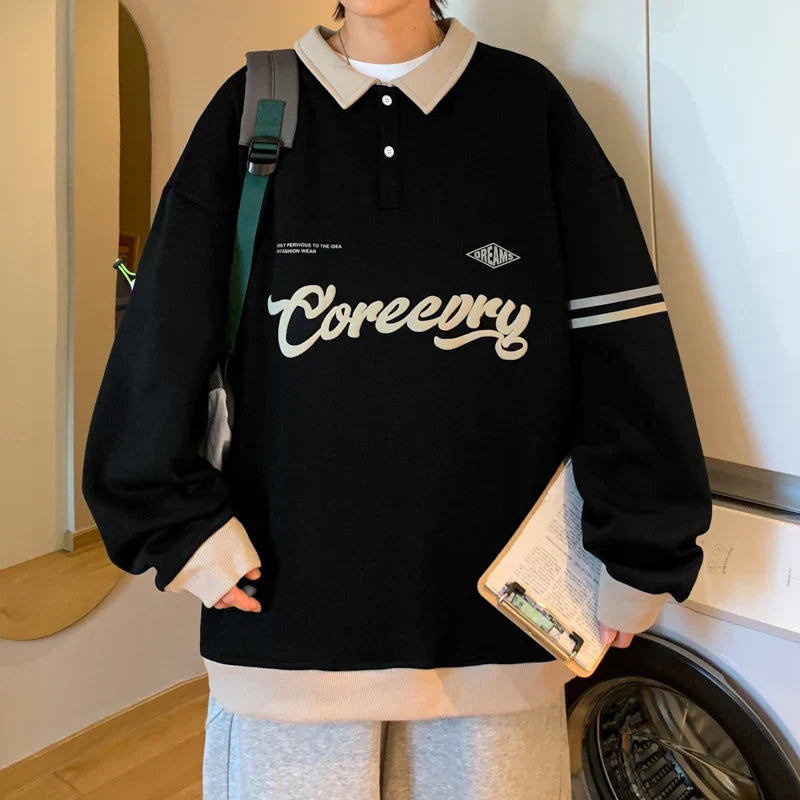 Spring and Autumn Season Men's Casual Round Neck Sweater Men's Striped Top streetwear sweatshirt men men clothing