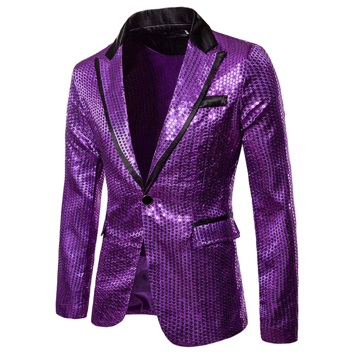 maoxiangshop WELL DRESSED MEN Shiny Gold Shiny Shiny Decorated Blazer Jacket for Men Night Club Graduation Men Suit Blazer Homme Costume Stage Wear for Singer