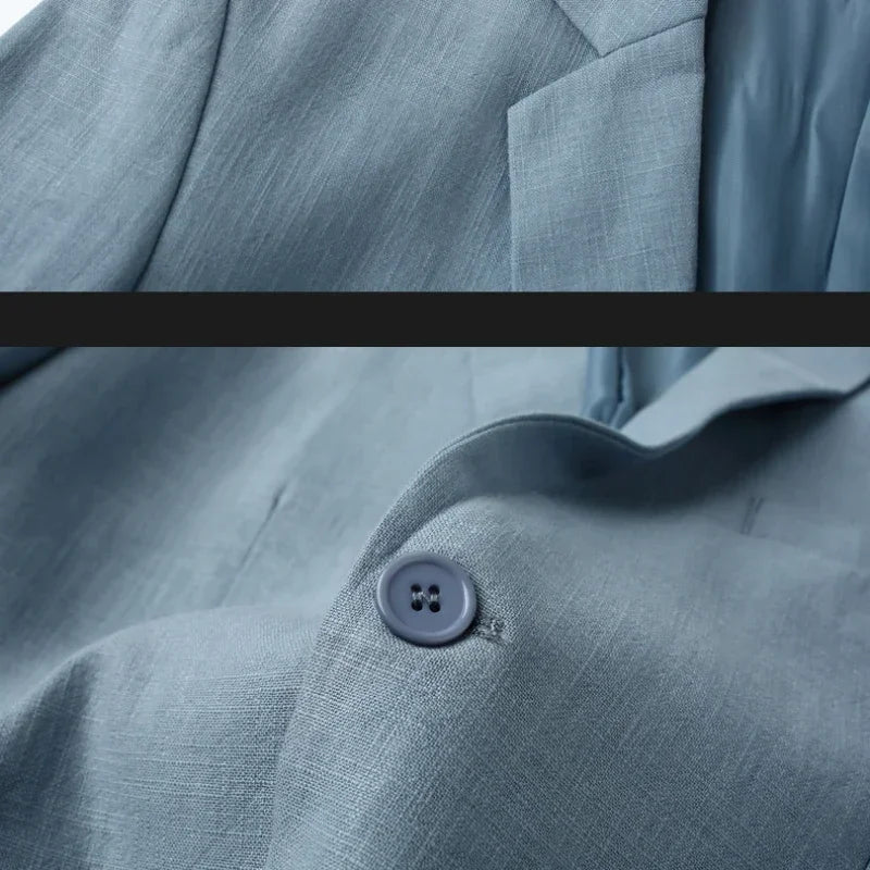 maoxiangshop Men's COTTON Linen Casual Blazer ,Slim Fit Suit Jacket,Suitable for Spring and Autumn, Polyester Lining , Plus Size M-6XL