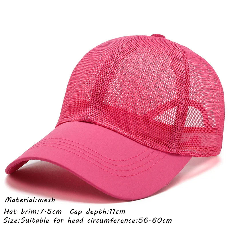 maoxiangshop Summer Full Mesh Baseball Cap Unisex Trucker Cap Trucker Caps Men Fishing Hat Quick Dry Golf Running Hat Adjustable Snapback Hat