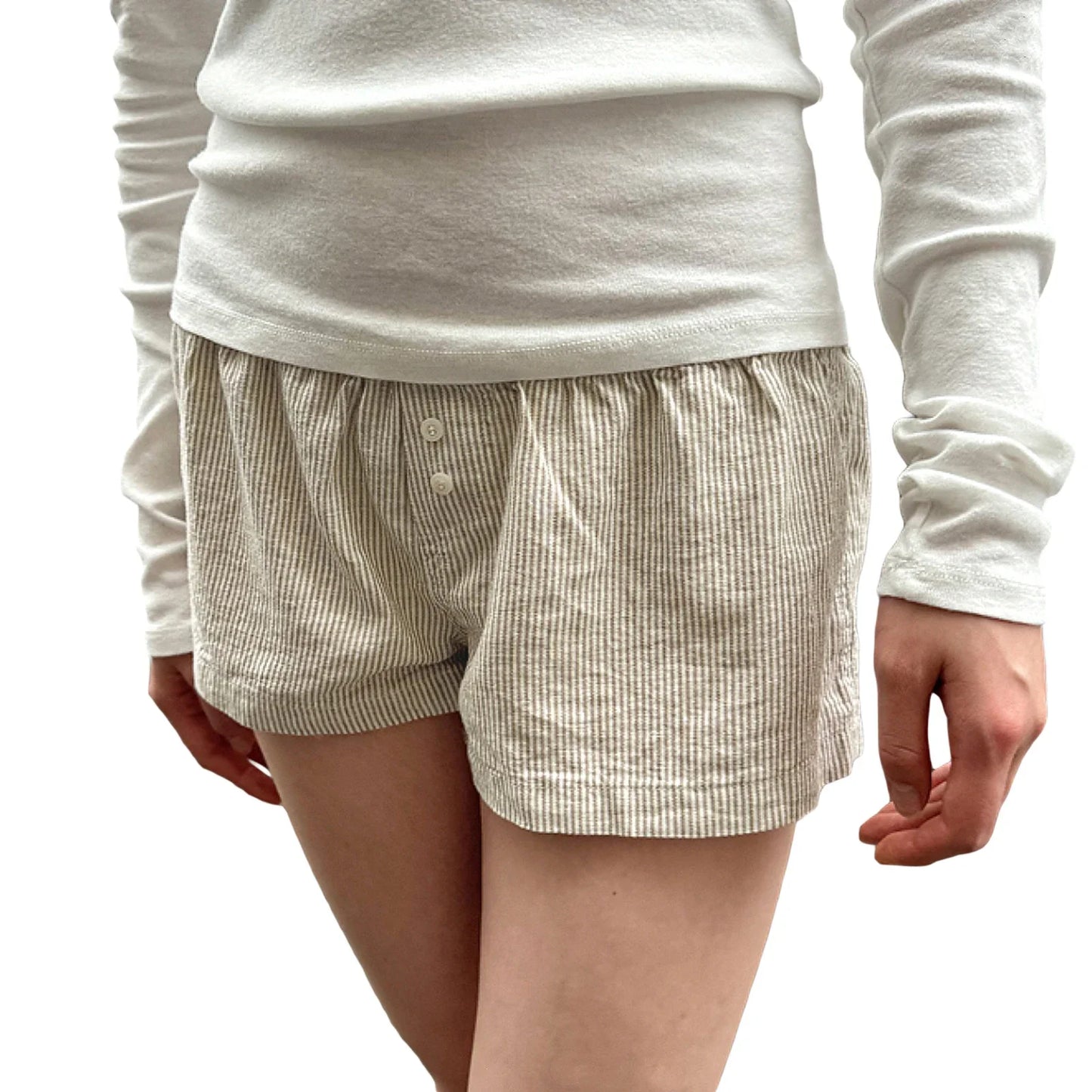 maoxiangshop - Summer Women's Y2K Cute Loungewear Shorts Casual Loose Fitting Elastic Low Waist Floral Bottoms with Button Decor