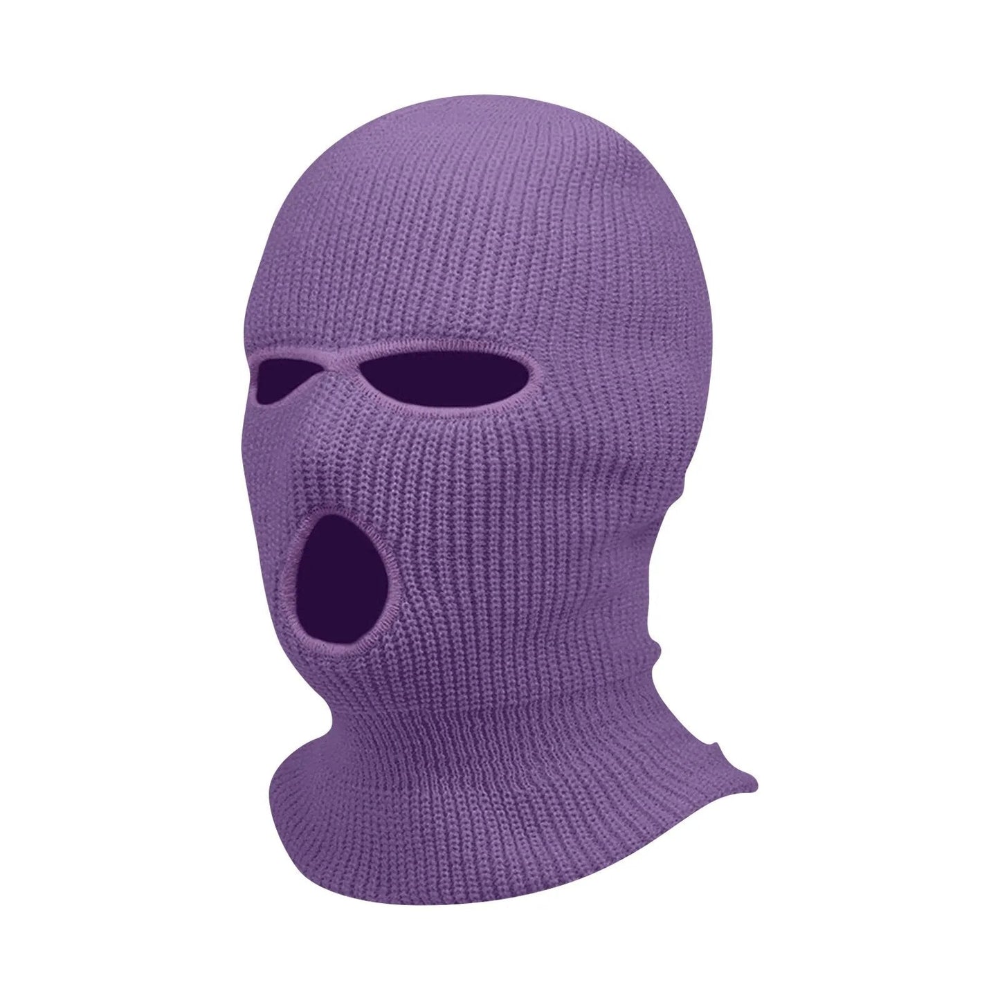 maoxiangshop Winter men's face mask, warm hood, sports scarf, skiing hat, three hole wool hat, outdoor cycling knitted pullover hat
