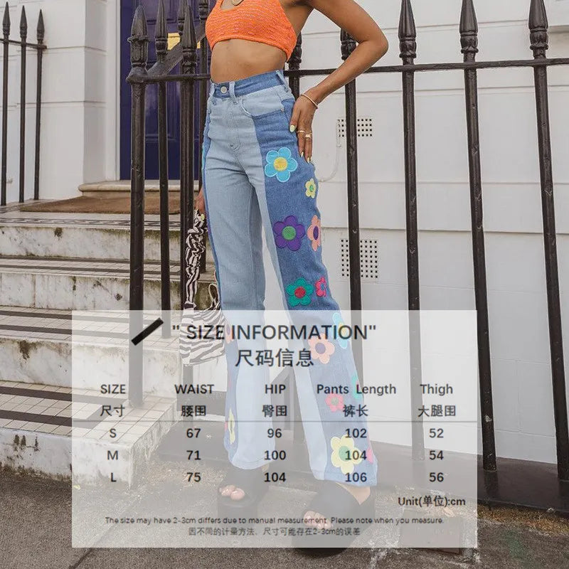 maoxiangshopBrown Baggy Girl Jeans Women Heart Print New Aesthetic Vintage 90s Streetwear Denim Trousers Low Waist Straight Pants