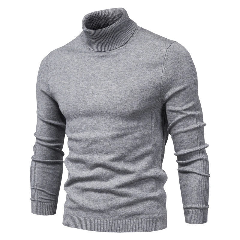 maoxiangshop New Winter Turtleneck Thick Mens Sweaters Casual Turtle Neck Solid Color Quality Warm Slim Turtleneck Sweaters Pullover Men