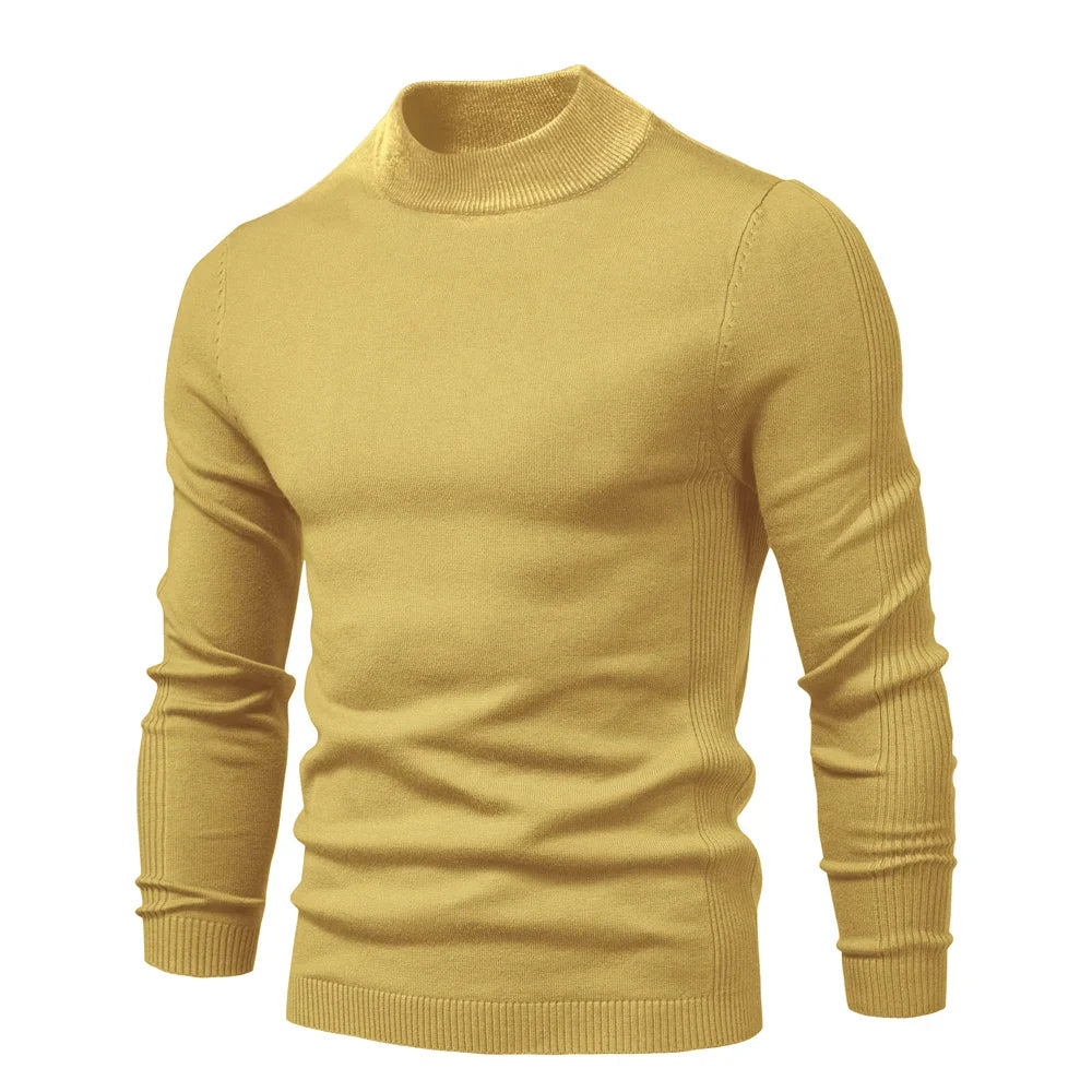 maoxiangshop New Winter Turtleneck Thick Mens Sweaters Casual Turtle Neck Solid Color Quality Warm Slim Turtleneck Sweaters Pullover Men