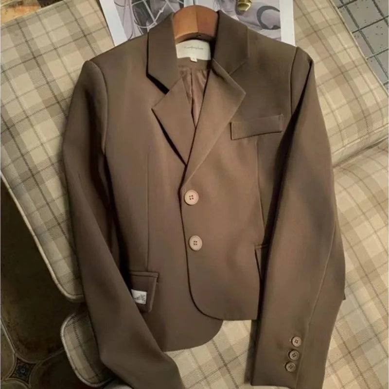 maoxiangshop - British Style Short Suit Jacket For Women'S Autumn And Winter New Design Sense, College Style Versatile Casual Small Suit
