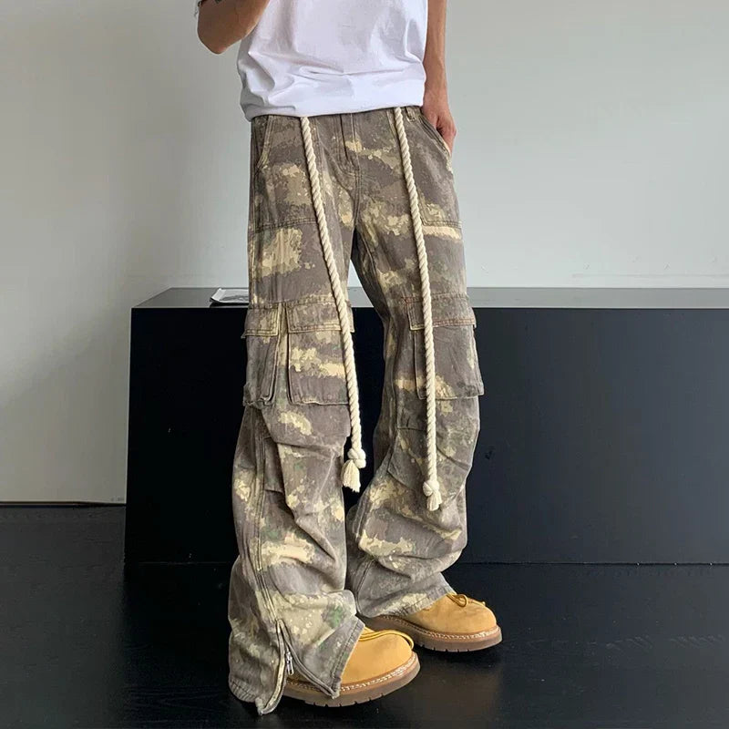 Camouflage Cargo Pants Men Oversize Camo Trousers Male Loose Casual Vintage Streetwear Hip Hop Safari Style