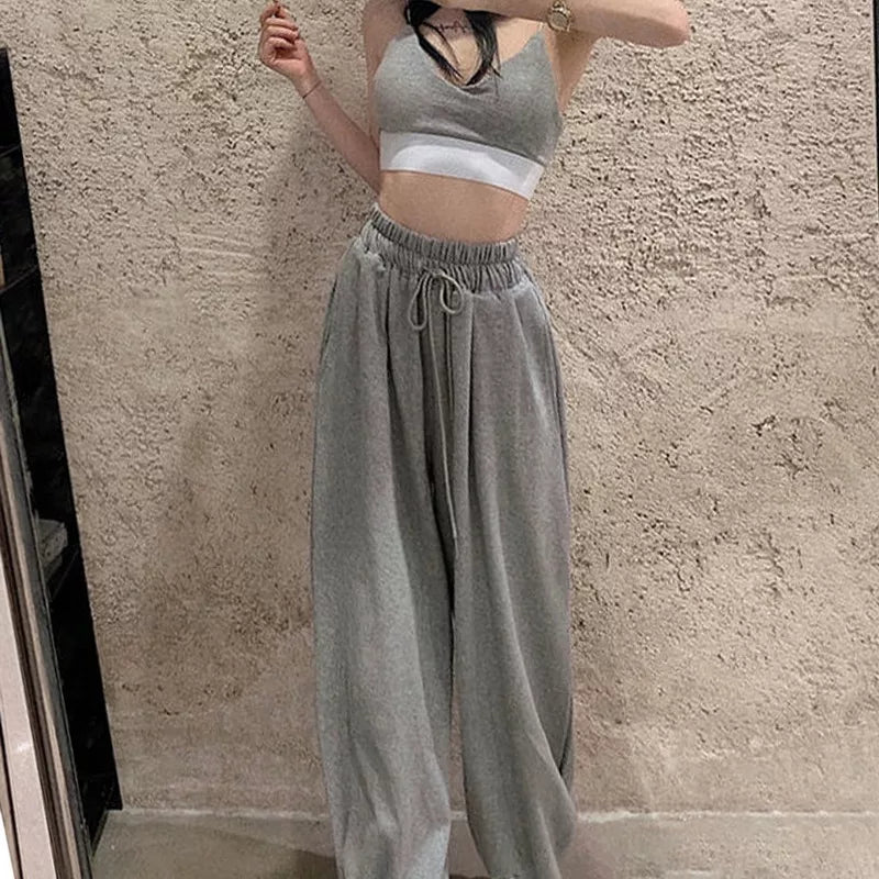 maoxiangshop Oversize Sweatpants For Women High Waist Sports Pants Fashion Casual Baggy Pants Female Joggers Streetwear Harajuku Trousers