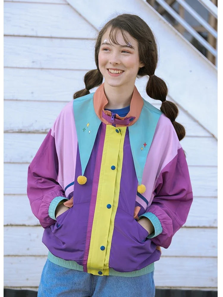 Winter Harajuku Woman Jackets Stand Collar Patchwork Pockets Outerwear Women Coats Streetwear Female Ladies Sudadera