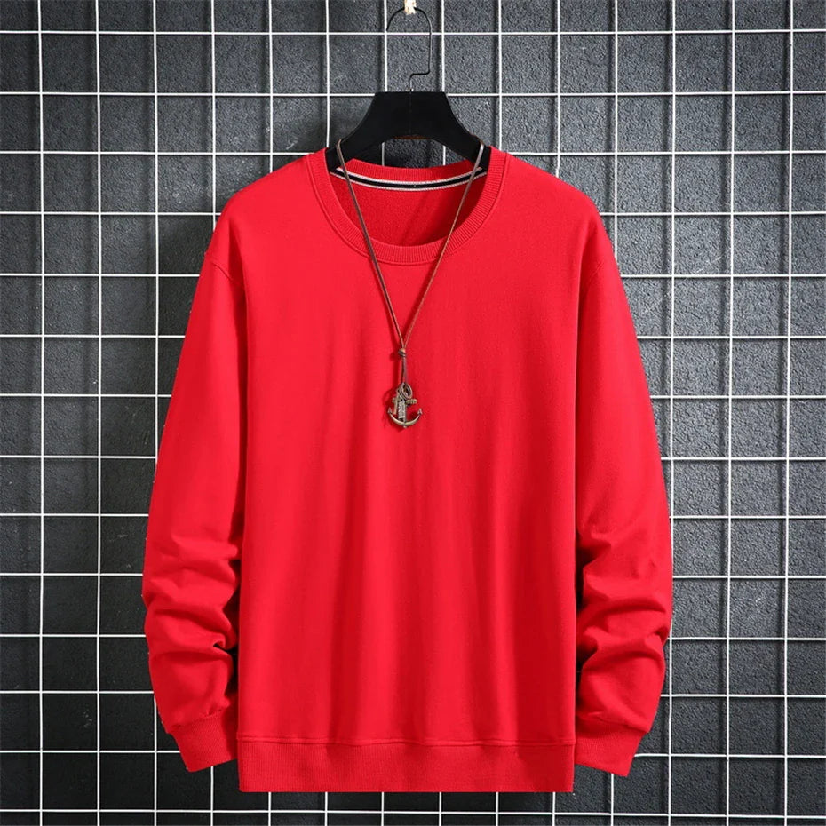 maoxiangshop Solid Color Sweatshirts Men 10XL Plus Size Sweatshirt Spring Autumn Tracksuit Men Solid Pullover Big Size 10XL