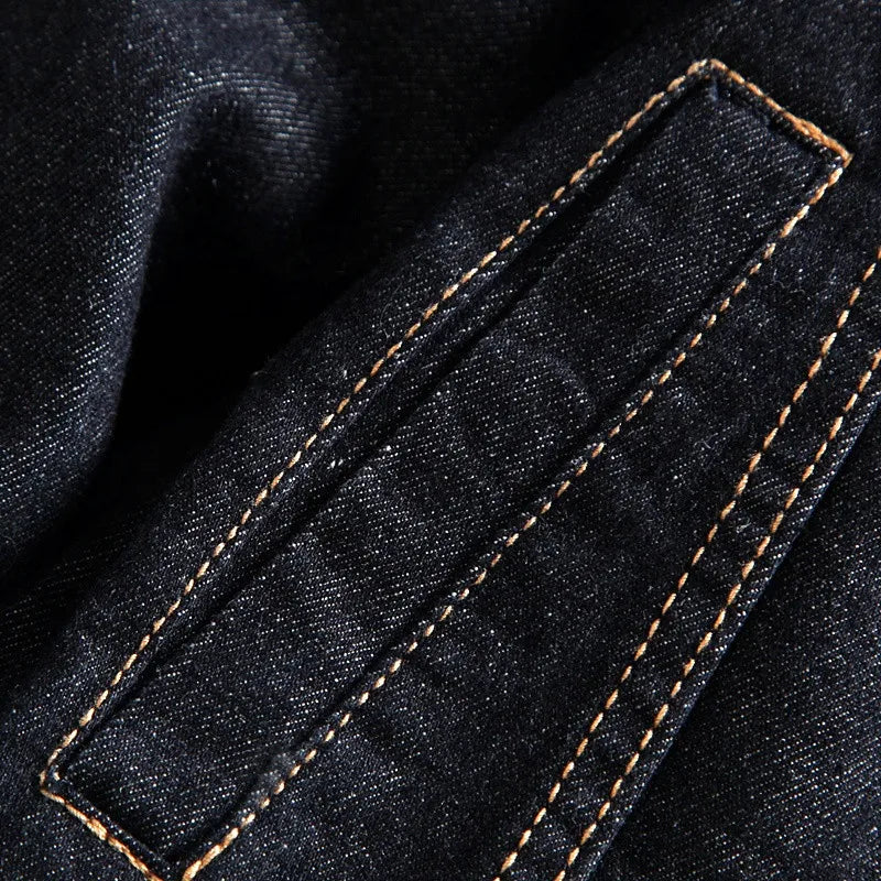 maoxiangshop Autumn New High-end Brand Male Fashion Boutique Blue Slim Casual Denim Jacket Trendy Thin Mens Denim Coat Cowboy
