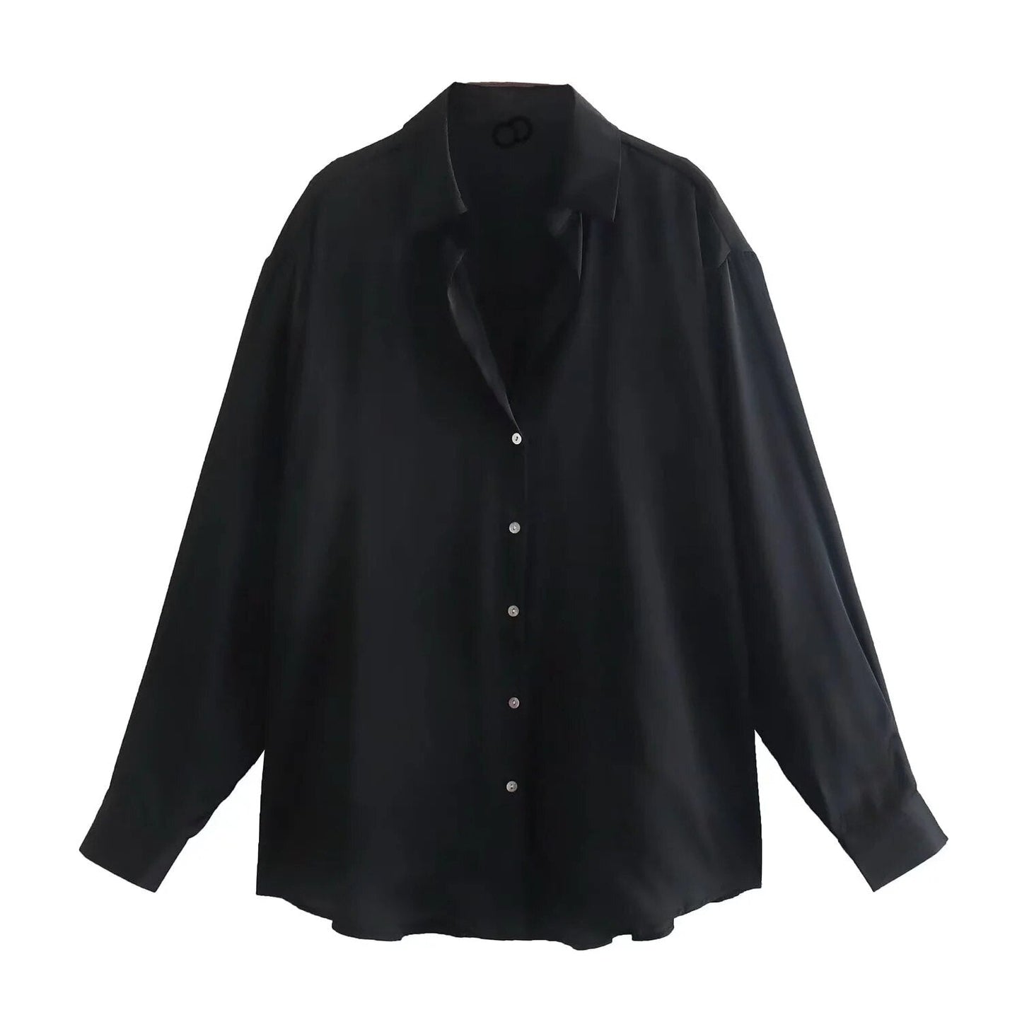 maoxiangshop Women's Shirt Spring Autumn Fashion Satin Soft Casual Blouses Loose Streetwear Vintage Shirts Woman Tops
