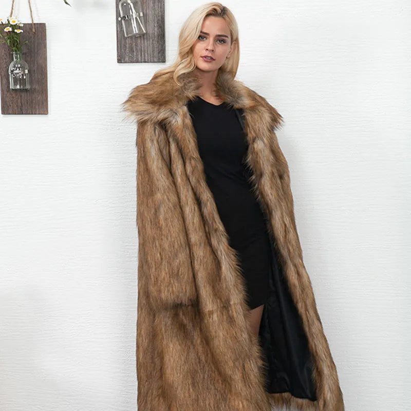 Faux Fur Coat Woman Winter 2022 Autumn Slim Fit Thick Ladies Warm Jacket New Plus Size Coat Fur Teddy Plush Outwear Fur Top