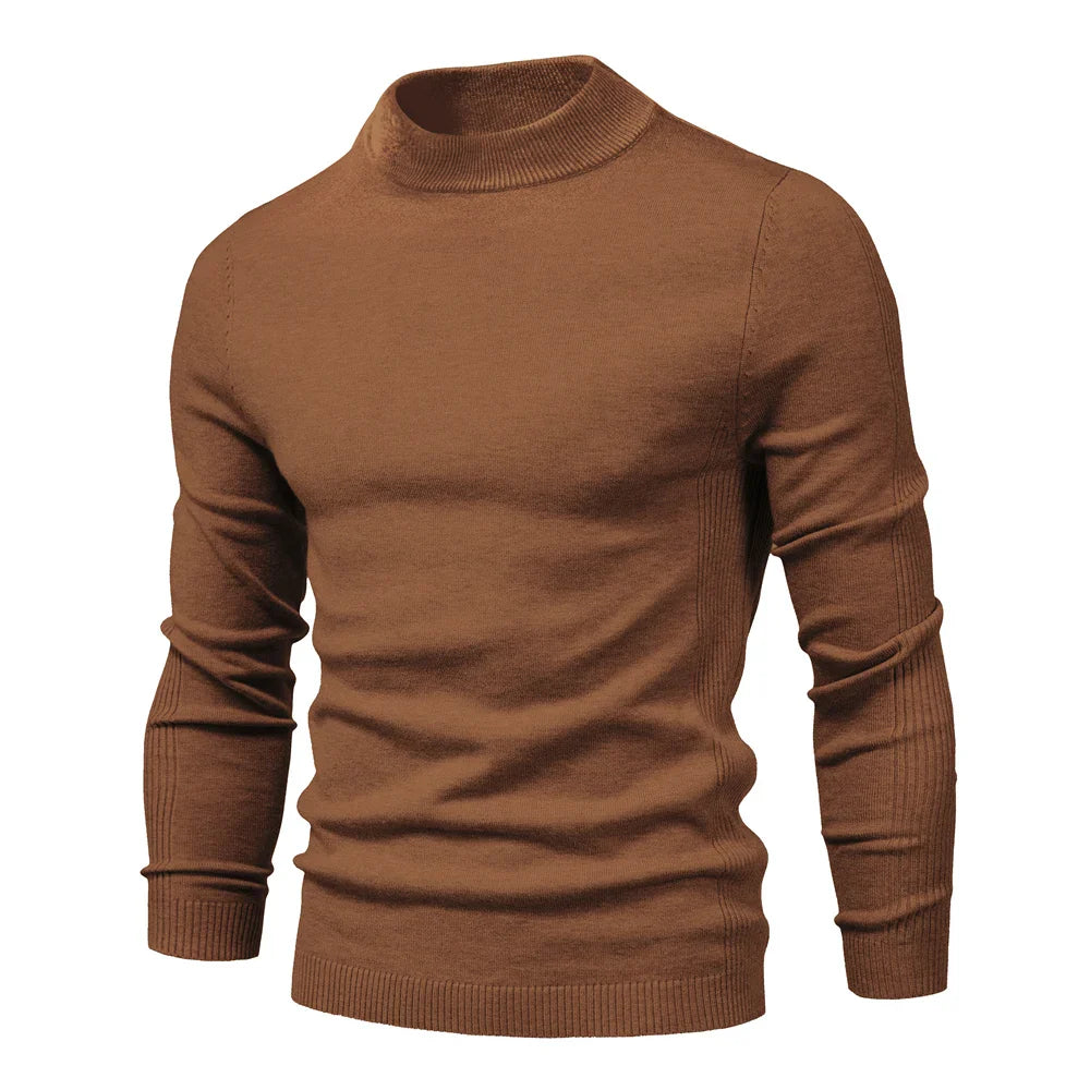 maoxiangshop New Winter Turtleneck Thick Mens Sweaters Casual Turtle Neck Solid Color Quality Warm Slim Turtleneck Sweaters Pullover Men