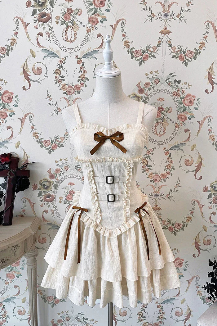 maoxiangshop - Lolita Hunter Dark Gothic Waist Slimming Halter Dress