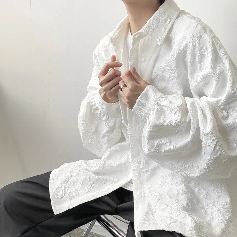 maoxiangshop Shirts Men Japanese Style Loose Leisure Long Sleeves Chic New All-match Solid Summer High Street Simple Popular College