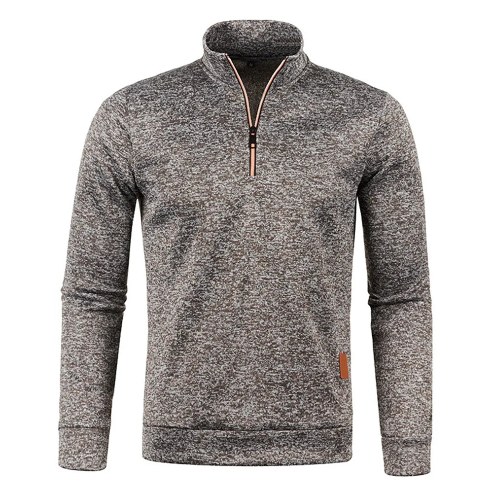 maoxiangshop Men Pullover Men's Thicker Sweatshirts Half Zipper Pullover for Male Hoody Man Sweatshir Autumn Solid Color Turtleneck Sweaters