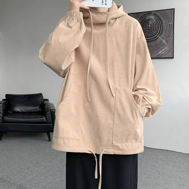 maoxiangshop Autumn Stand Collar Hoodies Sweatshirts Men Woman Fashion Pink Black Khaki Hip Hop Hoody Male Brand Casual Loose Tops