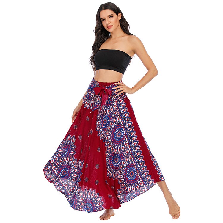 maoxiangshop Fashion Skirts Women Clothes Roupas Saia Bottom Women Skirt New Sexy Woman Long Jupe Bohemian Boho Flowers Elastic Waist Faldas