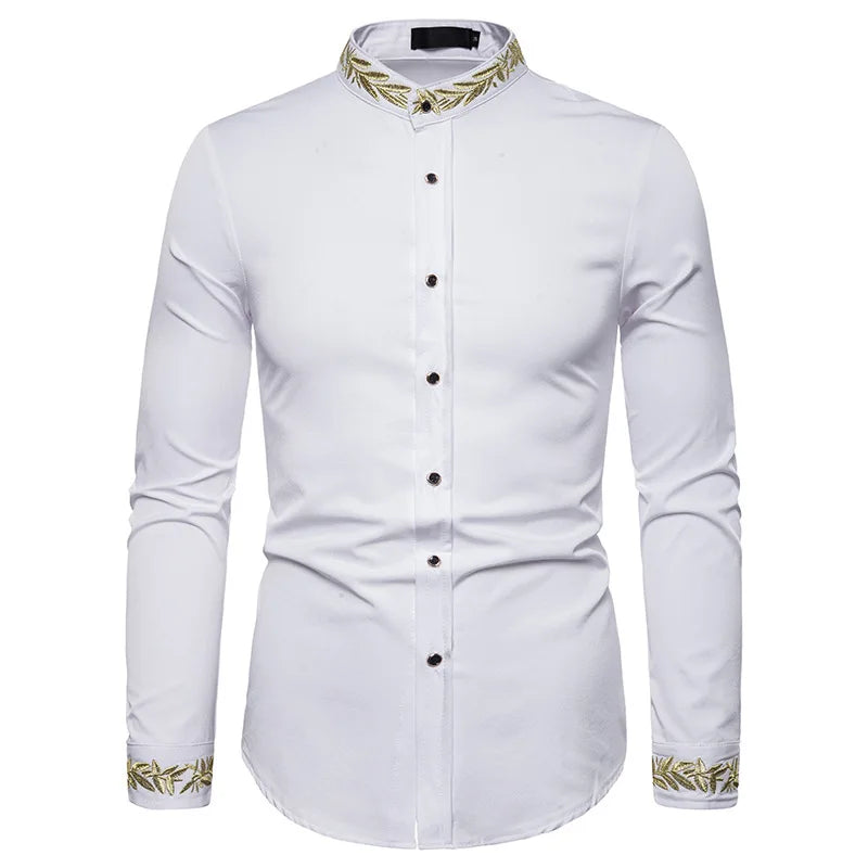 maoxiangshop 2024 Men's Summer Casual Long Sleeve Shirts Slim Fit Turn Down Collar Shirts Formal Office Business Shirts for Men Tops Big Size