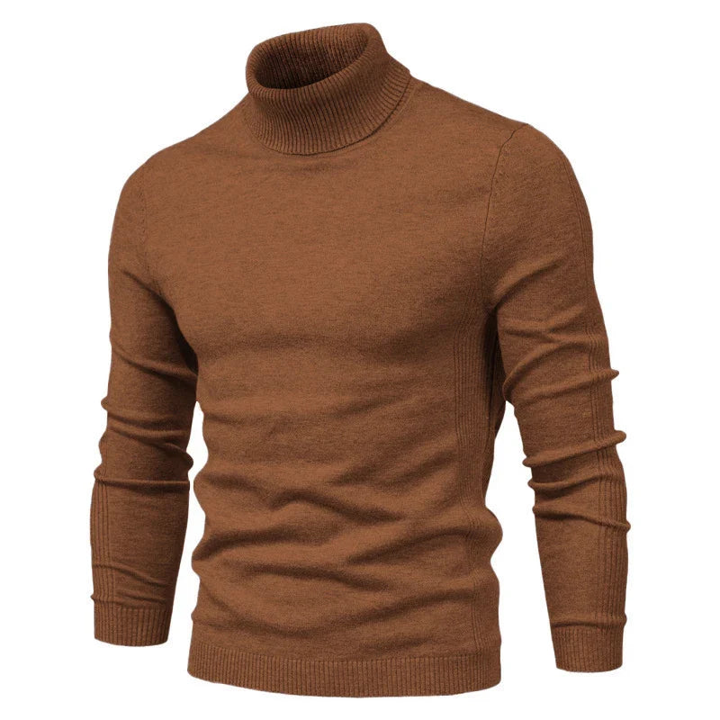 maoxiangshop New Winter Turtleneck Thick Mens Sweaters Casual Turtle Neck Solid Color Quality Warm Slim Turtleneck Sweaters Pullover Men