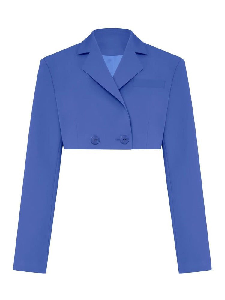 Taruxy Fall Women Blazer Suit Two Piece Sets Turn-down Collar Blazers Tops And Pleated Skirts Femme High Street Y2K Outfits