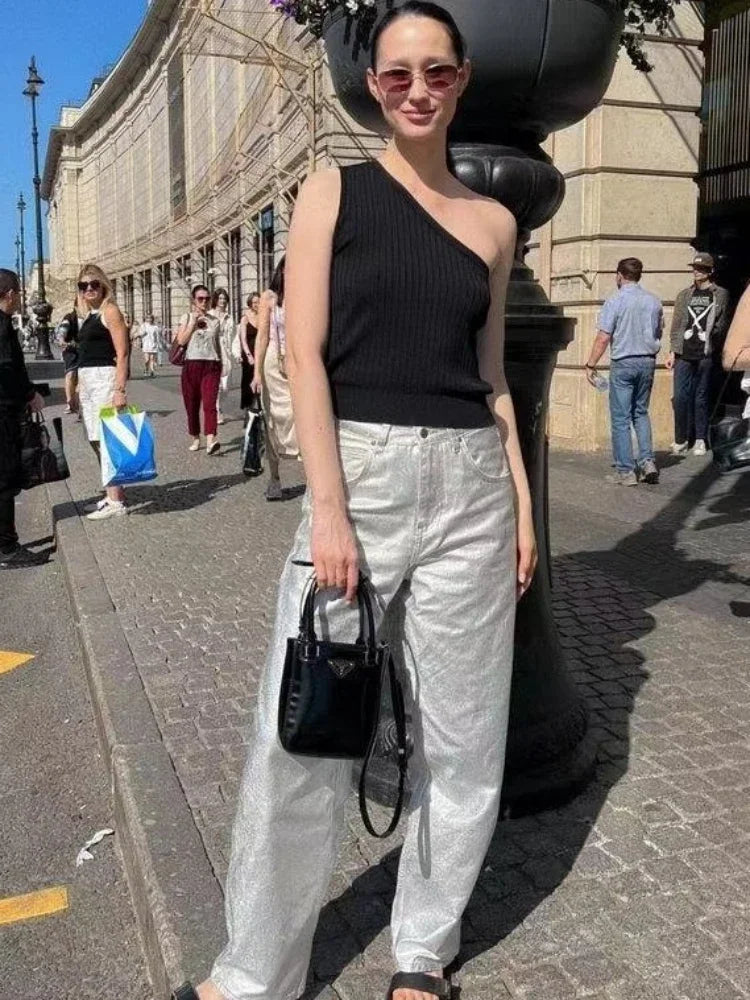 maoxiangshop - Loose PU Women Pants Solid Casual High Waist Pockets Fashion Streetwear Woman 2024 Autumn Winter New Baggy Bottoms Femme