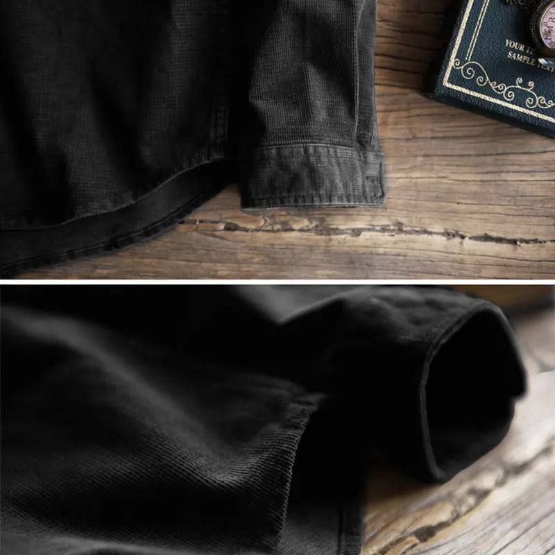 maoxiangshop Autumn Men Shirt Long Sleeve Regular Fit Mens Casual Shirt Thick Solid Color Men's Shirts With Pockets Male Coat MY846