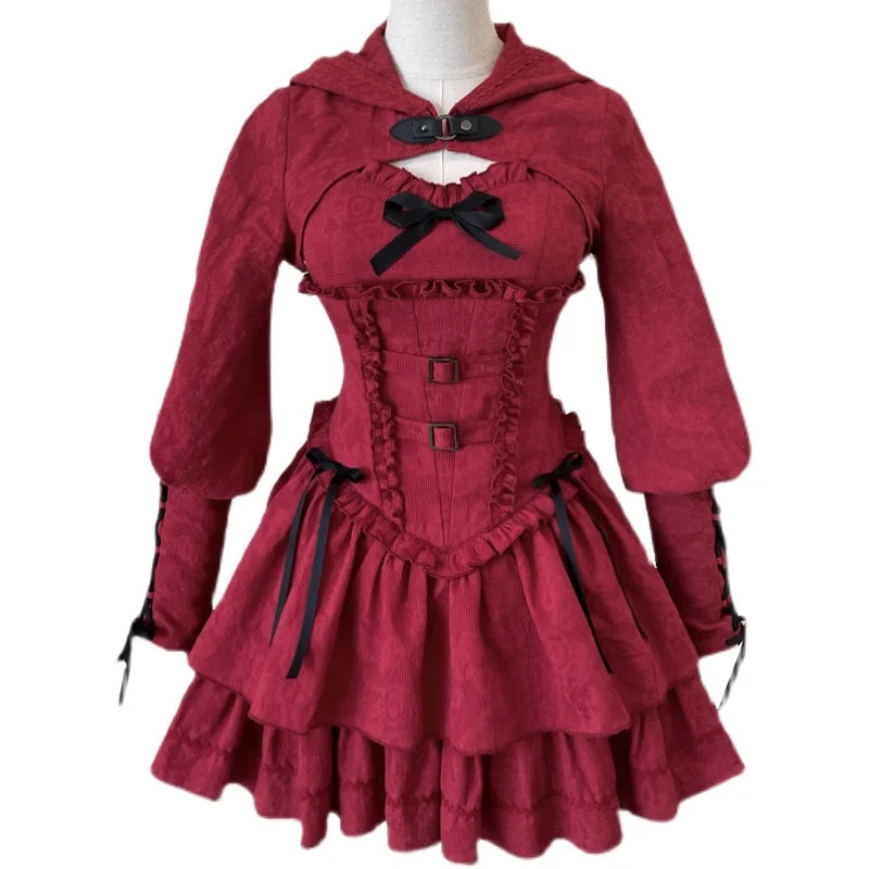 maoxiangshop - Lolita Hunter Dark Gothic Waist Slimming Halter Dress