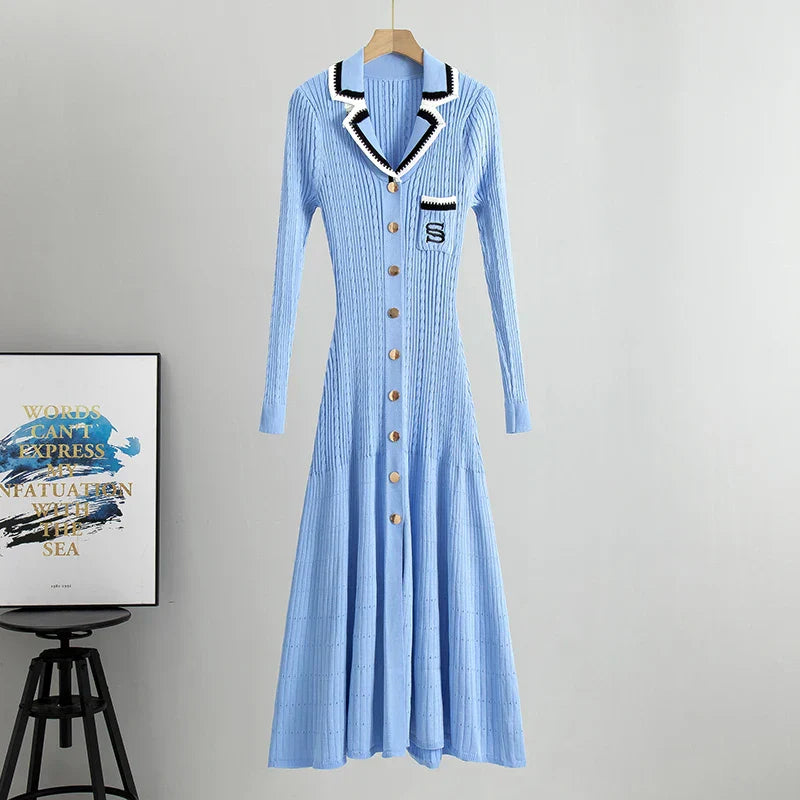 Women's Sweater Long Knit Dress Spring New In 2024 Casual Elegant Commuter Long Knitted Dress Women's Clothing